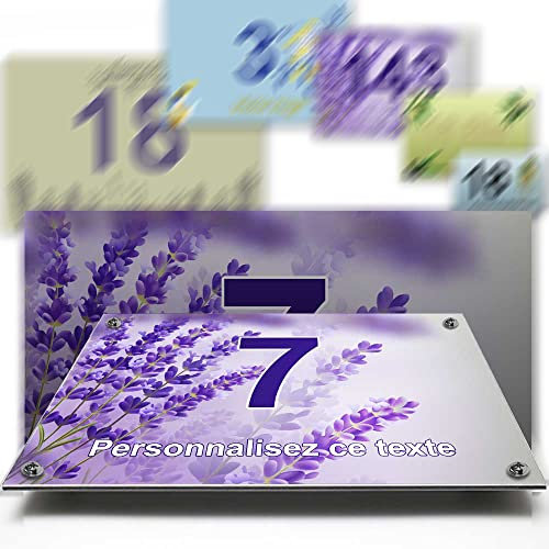 Plaque aluminium/polyethylene numéro rue décorative - pour maison, garage, porte, et boite aux lettres - collection provence : 2 lignes personnalisables