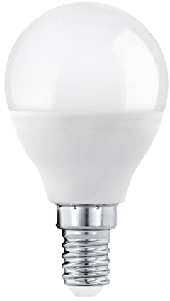 EGLO E14 LED, lampadina a forma di globo, illuminazione retrò vintage color ambra, 4 Watt (equivalente a 32 Watt), 350 lumen, luce bianco caldo, 2200k, lampadina Edison G60, Ø 6 cm