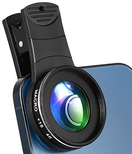 Lente Macro 4K 15X: Lente De La Cámara Teléfono Lente Macro Teléfono Celular Clip De 37 Mm En La Lente Teléfono Lente Macro Universal Compatible con/Smartphones