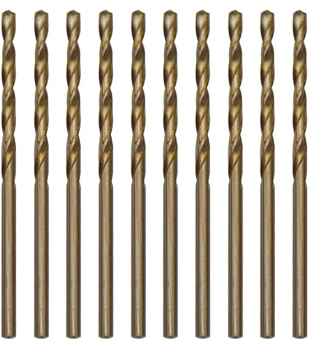 CEEYSEE 10 stycken 2,5 mm HSS koboltborrset M35 metallborr spiralborr koboltborrbit för borrning i rostfritt stål, metall, gjutjärn och hård plast (2,5 mm)