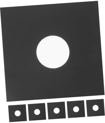 CHILDWEET Custodie Protezione Pollici Nero e 12 in Vinile in Dischi Carta Kraft, Set da 6 Pezzi Robusta Design Resistente Conservazione Sicura