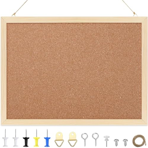 Pinnwand Kork, Pinnwand Kork Klein, Pinwand Korktafel 20x30cm, Befestigungsmaterial und Druckstifte im Lieferumfang Enthalten, Holzrahmen (30 * 20cm)