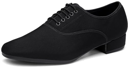 Scarpe da Ballo da Uomo Con Tacco da 2,5 cm per Esercizi Latini, Sala - Nero, 48
