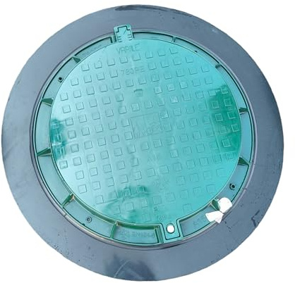 Varile 1100 mm XXL copertura per pozzo in plastica, coperchio universale Gully, coperchio cisterna (verde)