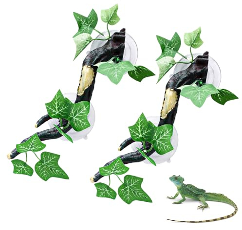 Lucxhcky Lot de 2 branches d'angle pour reptiles, décoration d'escalade de serpent, accessoires pour aquarium de reptiles, décorations de terrarium (racines d'arbre)