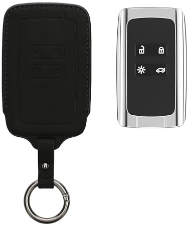 kwmobile Bilnyckelfodral kompatibelt med Renault med 4 tangenter (endast Keyless Go) - Skydd mot nyckelskydd - Bilnyckelskydd i PU-läder - matt svart