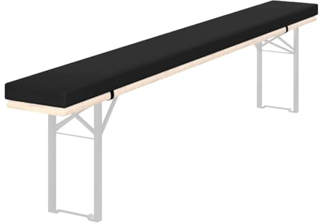 Coussins de banc de bière antidérapants et imperméables en polyester avec fermeture éclair pour jardin, fête, pique-nique, festival - 110 x 23 x 3 cm