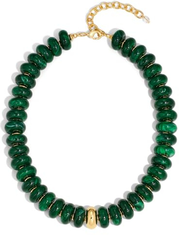 HolidayQbee Chunky pärlhalsband för kvinnor färgglada | Trendig, tjock hartspärla, statemente, boho, sommar, strand, vardagshalsband, smyckesgåva
