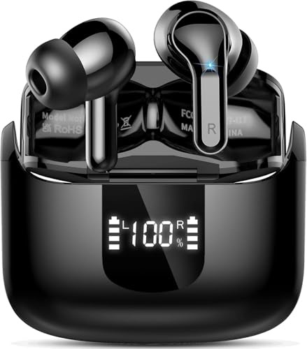 Auriculares Inalámbricos Bluetooth, Auriculares Bluetooth 5.4 HiFi Estéreo, 50H Cascos Inalambricos Bluetooth con ENC Reducción de Ruido, Android / IOS,USB-C, Control Táctil, IP7 Impermeable Audifonos
