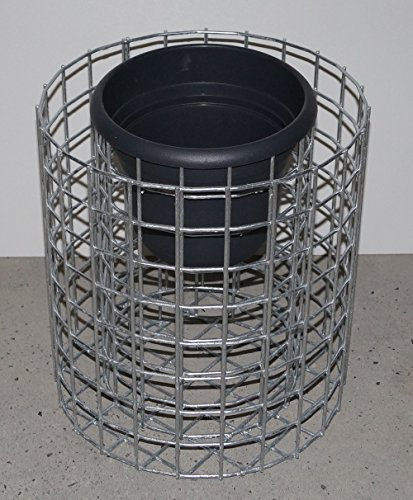 GABIONA Gabions Colonne Fleurs Rond, Mailles 5 x 5 cm Pot Surface galvanisée à Chaud Höhe 42 cm
