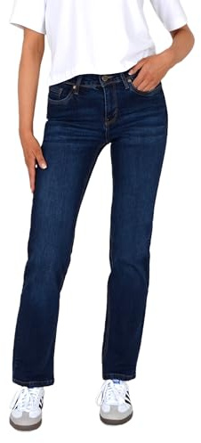 ESRA Damen Jeans Hose gerader Schnitt Straight Fit Jeanshose Damen bis Übergröße J260, J35, 38