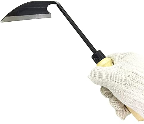 AFuex Gartenwerkzeug Handhacke-Sichel - Kleine Schlangenhals-Sichel Perfekt zum Jäten und Kultivieren,B