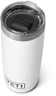 Yeti Rambler, Stainless Steel, Vacuum Insulated Tumbler w/Magslider Lid, White, 10oz (296 ml)