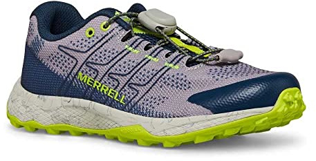 Merrell Moab Flight Low A/C Sneaker, Grey/Navy/Citron, 38 EU