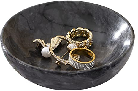 CM CHIC MONDAY Smyckesfat i marmor – ringhållare, 12 cm (diameter) x 4 cm (höjd), marmor