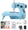 HTVRONT Mini Sewing Machine for Begginers - Small Electric Sewing Machines with 49 PCS Sewting Tools and Extension Table, Gift for Kids