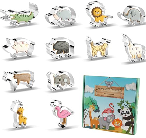 12 Stück Plätzchenausstecher, Keksausstecher Ausstechformen Ausstecher Weihnachten Keksausstecher Plätzchen Ausstecher Kinder Edelstahl Keksausstecher Set,für Tortendeko Backen Küche Zubehör