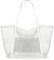 KALIDI FANCY FOREST Faltbare Mesh Strandtasche XXL Familie, Große Strandtasche Badetasche Shopper Tasche Damen für Urlaub Sauna Sport,Weiß