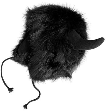 SOIMISS Cosplay-mütze Lustiger Hut Ochsenhornmütze Aus Plüsch Warme Wintermütze Für Kaltes Wetter Schutz Vor Wind Und Kälte Für Kopf Und Ohren