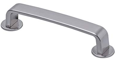 Gedotec Edelstahl Möbelgriff 128 mm Stangengriff für Schranktüren - LORE | Schrankgriff silber-grau matt | Küchen-Griff Metall massiv | 5 Stück - Moderner Bogengriff Kleider-Schrank mit Schrauben