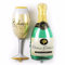 Folienballon Champagner mit Glas - Perfekte Party Dekoration - Lustiges Mitbringsel