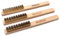 MAXMAN Drahtbürste, Weich Messingbürste, Stahlbürste für Rostentferner, Metallbürste, Messingbürste Grill, Mit Holzgriff, Länge 25 cm, 3 Stück
