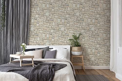 A.S. Création The Wallcover 385710 Self-Adhesive Wallpaper Stone Look Beige 8.40 x 0.53 m Made in Germany