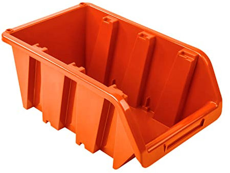 10x Stapelbox 230 x 120 x 160 mm – Stapelboxen Set - Sichtbox Sichtlagerboxen Lagerbox, Orange