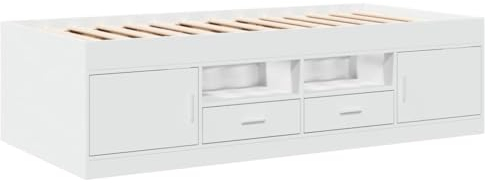 vidaXL Tagesbett mit Schubladen, Gästebett mit Stauraum Sperrholzlatten, Sofabett für Wohnzimmer Schlafzimmer, Bett, Modern, Weiß 75x190cm Holzwerkstoff