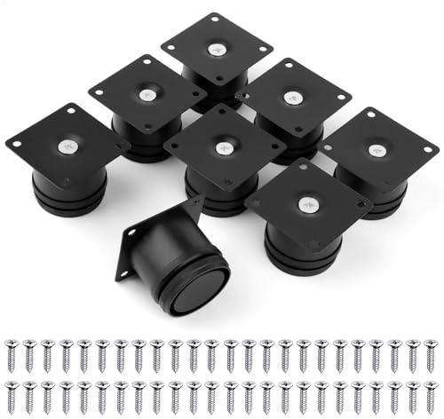 TNOMSNO 8 Stück Möbelfüße, 50mm Möbelfüße Verstellbar Möbelfüße Schwarz, 8er Set Füße für Möbel mit 48 Schrauben, Schrankfüsse für Möbel Tisch Schreibtisch Schränke Beine Füße