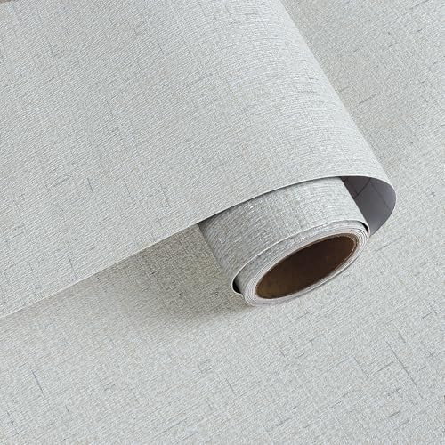 VaryPaper Papel de Pared con Textura de Lino Moderno 40cmx200cm Papel Adhesivo para Tela Vinilos para Muebles Papel Pintado pared Dormitorio Salon Baño Impermeable Vinilos Armarios Mesa