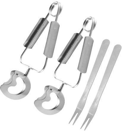Stainless Steel Snail Tongs, Kitchen Clips 2 Sets Spring Spiral for Food
