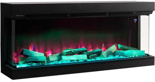 INMOZATA Electric Fireplace 70''/180cm Insert Media Wall Fire with Multi Flame Effect and LED Backlight, 7day Programmable, Sound Effects, Remote&APP Control