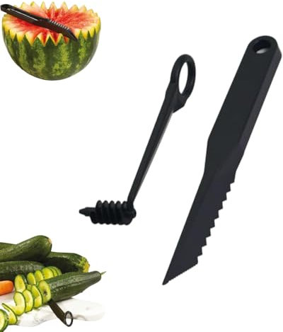 Kitchen Spiral and V-Shaped Tools, Spiral Slicer Blade Hand Slicer Cutter Potato Cucumber Vegetables Spirals Knife Kitchen Accessories Tool, Carving Fruits and Vegetables (1 Set)