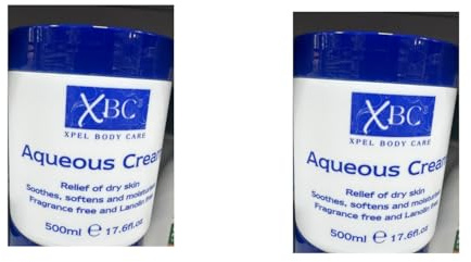 XBC Aqueous Cream for Dry Skin Relief, Fragrance Free, 500ml, Lanolin Free