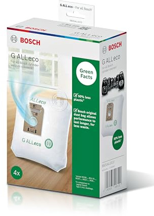 Bosch Genuine BBZGALLECO' G ALL eco Vacuum Cleaner SMS Microfibre Dust Bags - Pack of 4