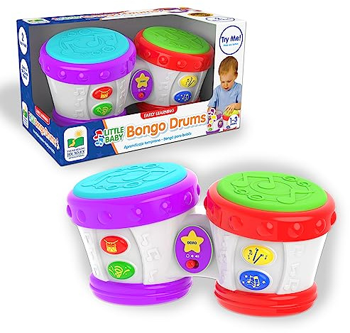 The Learning Journey Early Learning - Little Baby Bongo Drums - Electronic Musical Toddler Toys & Gifts for Boys & Girls Ages 12 Months & Up - Award Winning Musical Learning Toy, Multi
