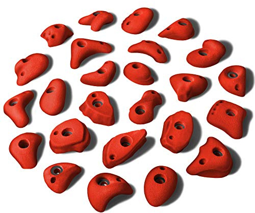 ALPIDEX 25 Prese per Arrampicata S/M | Maniglie Piccole | Cenge Strette | Gradini | Taglia S M | Sottotagli Colori Forme | Pietre Blocchi Arrampicata - Colore:Rosso energia
