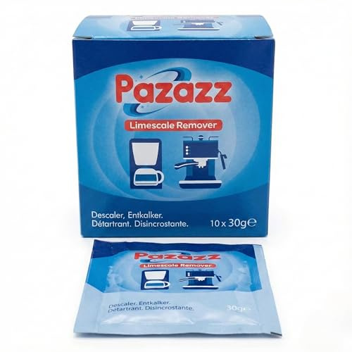 PAZAZZ Coffee Maker Descaler for Espresso Machine DELONGHI SAGE GAGGIA KRUPS DUALIT etc. - 3 pack - makes 15,000ml