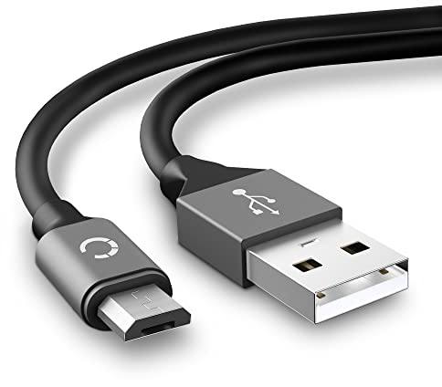 CELLONIC® USB Kabel 2m kompatibel mit Philips Muse/Azure / DPM6000, DVT2710, DVT1110, DVT6010 Ladekabel Micro USB auf USB A 2.0 Datenkabel 2A grau PVC