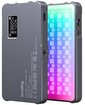 P96L RGB Video Light by SmallRig, Portable Metal LED Camera Light, 2500-8000K, 21 Effects, CRI 96+, OLED Display, Photo and Video Lighting, Long Battery Life, Fits Phone and Camera