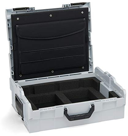 Sortimo L Boxx 136 mit Laptop Einsatz und Dokumentenkarte individuell anpassbar mit Ihrem Logo | Grau | LBoxx 136 Koffersystem für optimale Lagerung von Werkzeugen