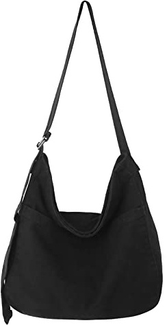 X SIM FITNESSX unisexe string Bag Oxford sac à bandoulière simple pour femme Shopping Bag quotidien/bureau/école/voyage sac en tissu de mode (Noir)