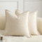 Mandioo 2er Set Dekorativer Kissenbezug Woven Textured Sofakissen Dekokissen Kissenbezüge Super Soft Premium Simple Design Wurfkissenbezug Schlafzimmer Wohnzimmer Beige 65x65cm