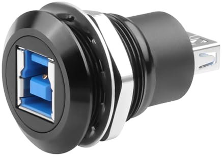 QIANRENON 5 Gbps USB3.0 B a filettatura A Adattatore stampante fissa USB 3.0 tipo B femmina a USB 3.0 femmina incorporata pannello dati di montaggio connettore SuperSpeed USB B a A, per dischi rigidi