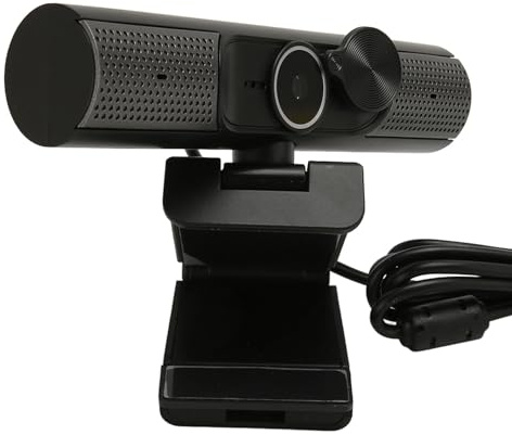Acouto Webcam USB 2K Altoparlante HiFi con Messa a Fuoco Automatica per Chat Video Laptop Desktop, Videocamera Web Plug and Play con Microfono per PC, Laptop OS X