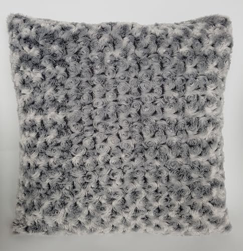 Quantum Interior XXL Kuschelkissen 3-D Kissen gefüllt Wave/Rose, Wellen-Optik Kunstfell Sofa-Wohnzimmer, Bett oder Schlafzimmer Dekoration, weiche Bodenkissen, extra große Kissen (Rose)