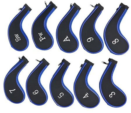 10pcs Eisen Mesh Stoff Club Headcover wasserdichte Putter Set Für Die Meisten Marken Golfeisen