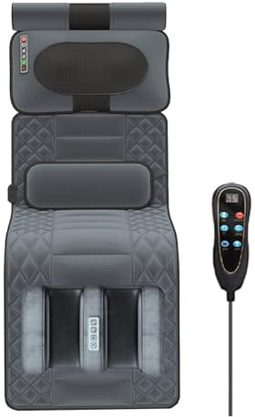 Colchón de masaje con calefacción para todo el cuerpo, colchoneta de masaje con calor, colchón de masaje lumbar con compresas calientes y 9 modos, cojín calefactor plegable para aliviar el dolor de e