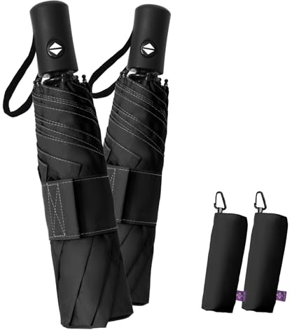LILAC Travel Windproof Umbrella for rain Compact Small Travel size QuickDry